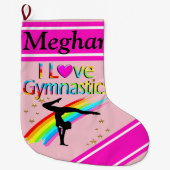 体操が大好きパーソナライズされたなクリスマスストッキング ラージクリスマスストッキング (正面)