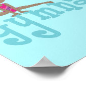 体操が大好き可愛いアフリカ系アメリカ人女性 ポスター (角)