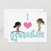 体操が大好き可愛いアフリカ系アメリカ人女性 ポストカード (正面/裏面)