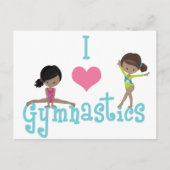 体操が大好き可愛いアフリカ系アメリカ人女性 ポストカード (正面)