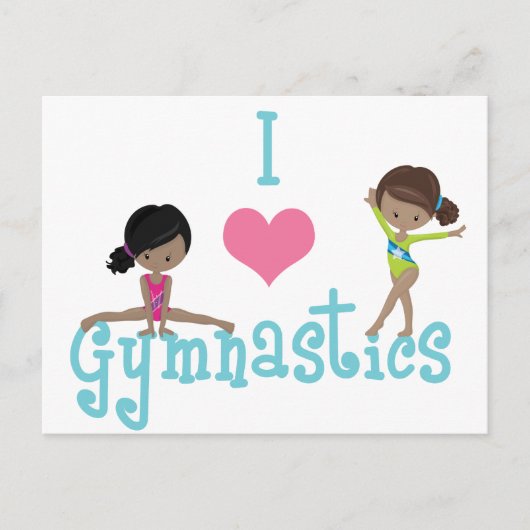 体操が大好き可愛いアフリカ系アメリカ人女性 ポストカード (正面)