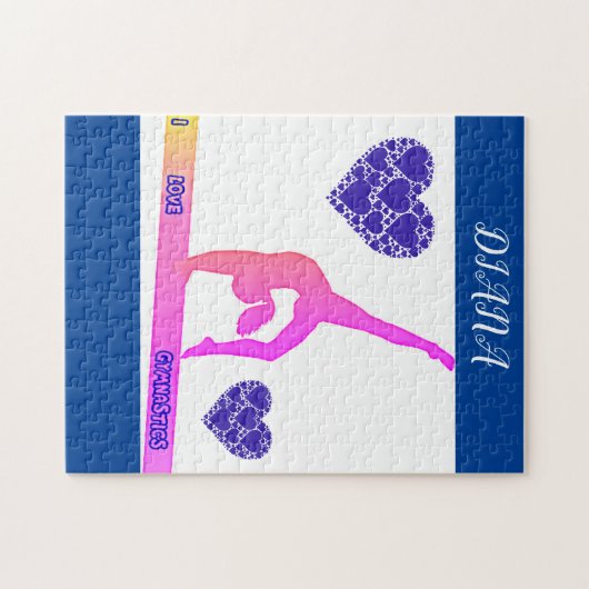 「体操が大好き」ハートパズル。 ジグソーパズル (横)