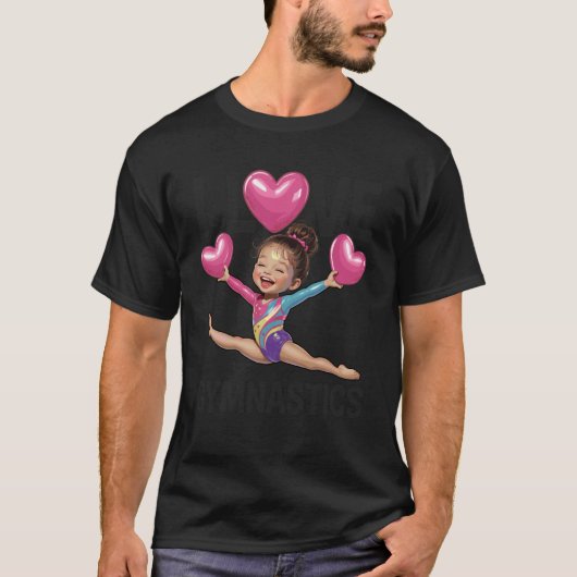 体操が好きな女子体操選手の可愛いTシャツ Tシャツ (正面)