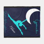 体操が月に向かう フリースブランケット (正面(横))