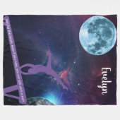 体操が月を目指す フリースブランケット (正面(横))