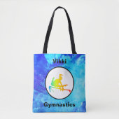 体操でこぼこバー水色トートバッグ トートバッグ (正面)