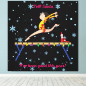 体操でサンタに今年は元気だと伝える キャンバスプリント (インサイチュ (ウッドフロア))