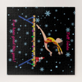 体操でサンタに今年は元気だと伝える ジグソーパズル (横)