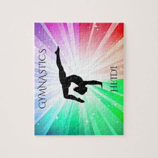 体操でパズルを点灯。 ジグソーパズル (縦)