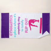 体操で裏返しでいい場所 ビーチタオル (正面)