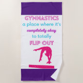 体操で裏返しでいい場所 ビーチタオル (正面)