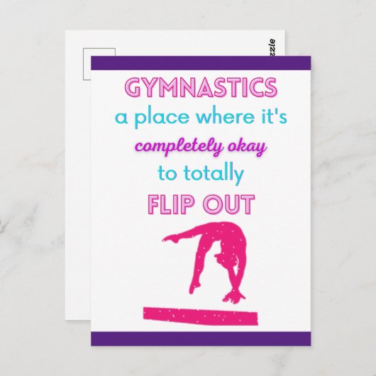 体操で裏返しでいい場所 ポストカード (正面/裏面)