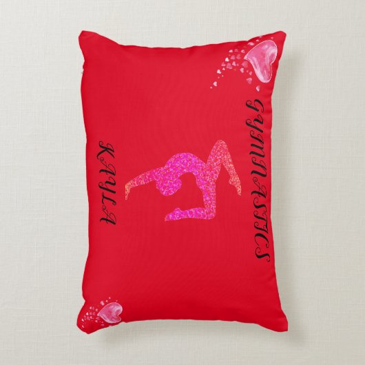 体操とハートのアクパーソナライズされたセント アクセントクッション (正面(垂直))