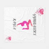 体操とハート パーソナライズされた フリースブランケット (正面(横))