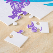 体操と紫のポニーパーソナライズされた ジグソーパズル (側面)