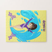 体操と紫のポニーパーソナライズされた ジグソーパズル (横)