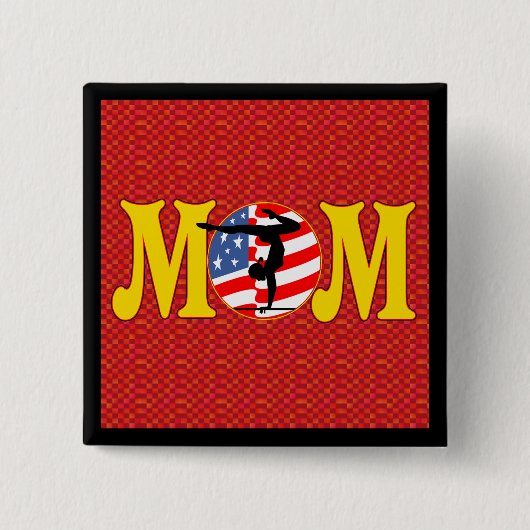 体操のお母さんボタン 缶バッジ (正面)
