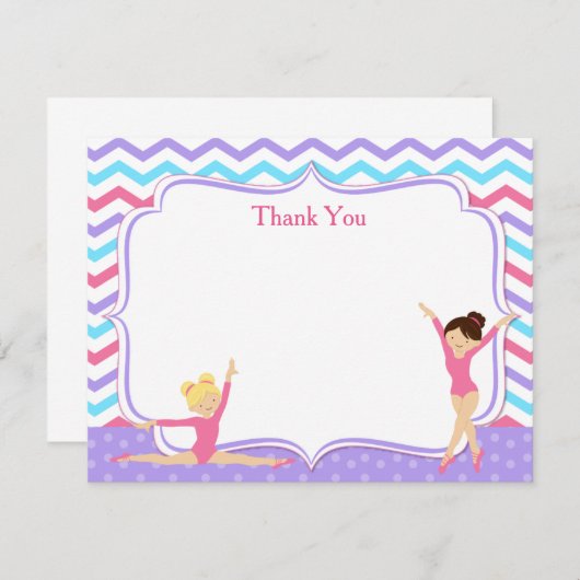 体操のお礼メモ ノートカード (正面/裏面)