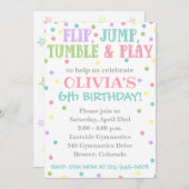 体操のお誘い | 体操の誕生日お誘い 招待状 (正面/裏面)