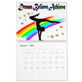 体操のカレ信じンダーを夢見て達成する カレンダー (2月 2026)