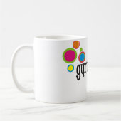 体操のクールな水玉模様 コーヒーマグカップ (左)