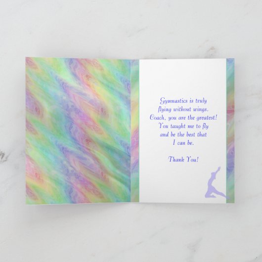 体操のコーチありがとう サンキューカード (内部)