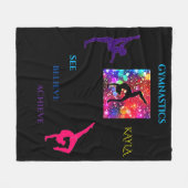 体操のデザインを黒いフリースブランケットに。 フリースブランケット (正面(横))