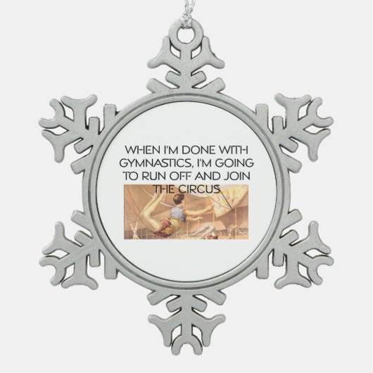 体操のトップユーモア スノーフレークピューターオーナメント (正面)