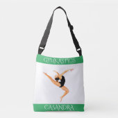 体操のトート!パーソナライズされた名前 クロスボディバッグ (正面)