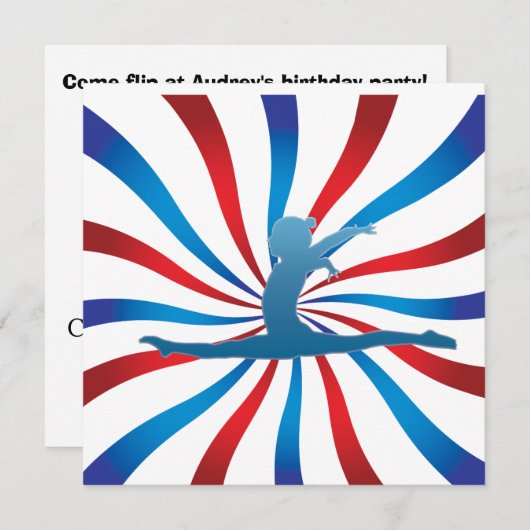 体操のバースデーパーティ招待状 招待状 (正面/裏面)