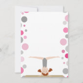 体操のパーティーの平たい箱はピンクおよび灰色の感謝していしています サンキューカード (裏面)