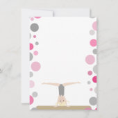 体操のパーティーの平たい箱はピンクおよび灰色の感謝していしています サンキューカード (裏面)