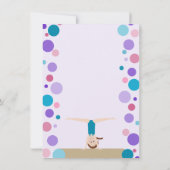 体操のパーティーの平たい箱は水およびピンクの感謝していしています サンキューカード (裏面)