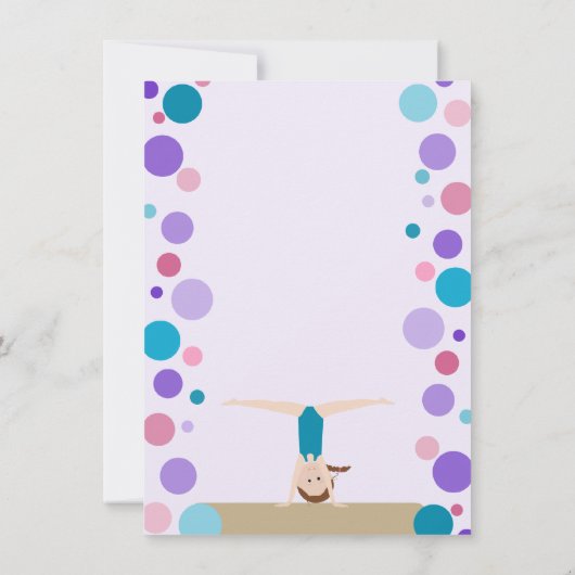 体操のパーティーの平たい箱は水およびピンクの感謝していしています サンキューカード (裏面)