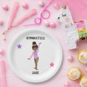  体操のパーティープレートを女子用にパーソナライズされた。 ペーパープレート (パーティー)