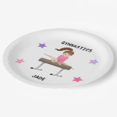  体操のパーティープレートを女子用にパーソナライズされた。 ペーパープレート (アングル)