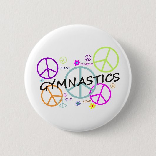 体操のピースサイン 缶バッジ (正面)