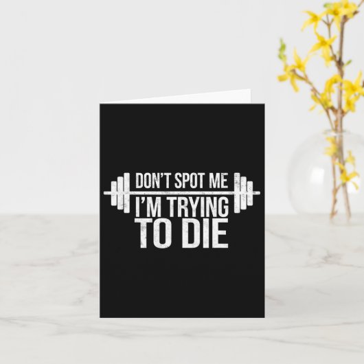 体操のユーモアで死にようとしている私を見おもしろいつけないで カード (黄色い花)