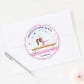 体操の上を跳ね回ってくれてありがとう誕生日 ラウンドシール (封筒)