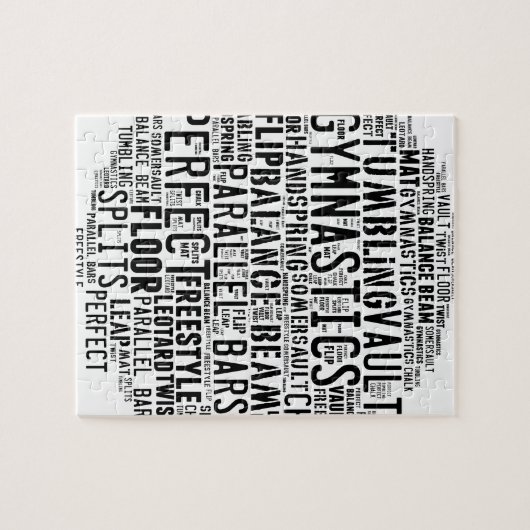 体操の単語の雲のタンブリング ジグソーパズル (横)