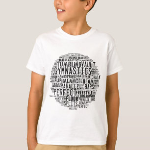 体操の単語の雲のタンブリング Tシャツ