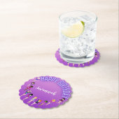 体操の友人"ハッピーバースデー"紫グラデーション ペーパーコースター (インサイチュ)