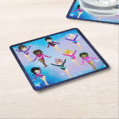 体操の友達：この体操選手は私に似ている スクエアペーパーコースター (アングル)