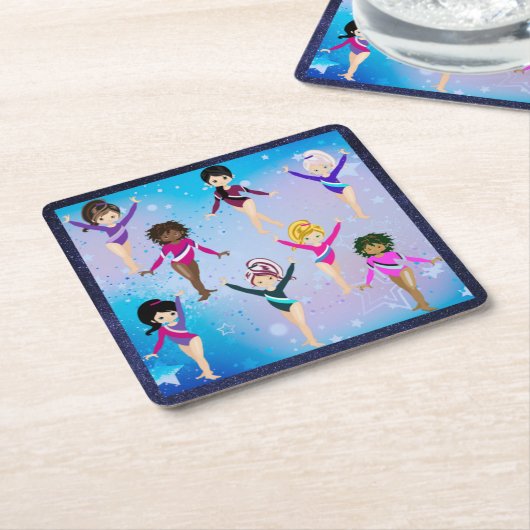 体操の友達:この体操選手は私に似ている スクエアペーパーコースター (アングル)