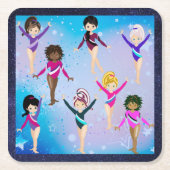 体操の友達:この体操選手は私に似ている スクエアペーパーコースター (正面)