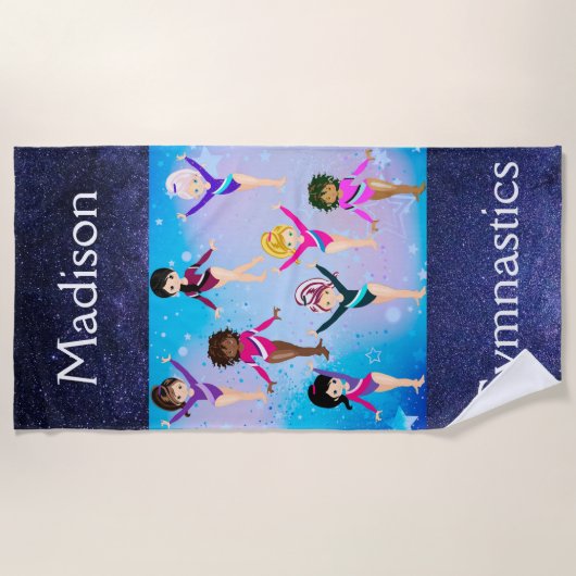 体操の友達：これらの体操選手は私たちに似ている ビーチタオル (正面)