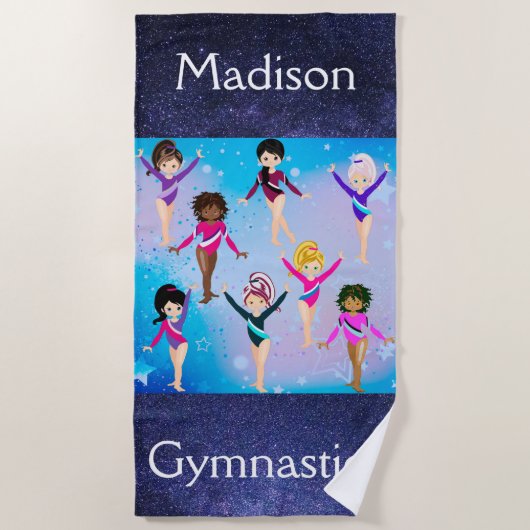 体操の友達：これらの体操選手は私たちに似ている ビーチタオル (正面)