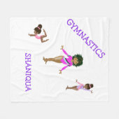 体操の女の子が白パーソナライズされたい フリースブランケット (正面(横))