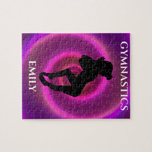 体操の女の子のパズルと子供の名前。 ジグソーパズル (横)