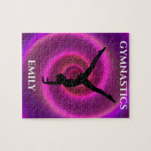 体操の女の子のパズルと子供の名前。 ジグソーパズル (横)